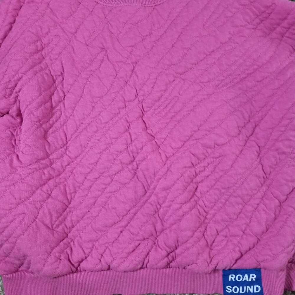 Kids Zara Pink Quilted Sweatshirt Size 4-5 Girl - Picture 4 of 8